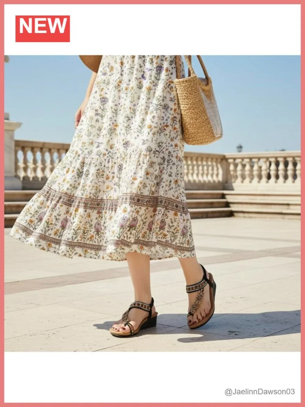 Women's Beaded Wedge Sandals with Ankle Strap, Non-Slip Sole, Breathable Insole
